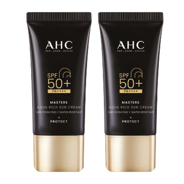AHC 마스터즈 아쿠아 리치 선크림 SPF50 PA, 30ml, 2개