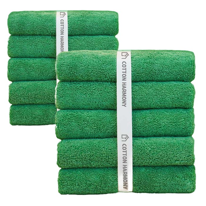 코튼하모니 호텔수건 200g 40수 코마사, 포레스트그린, 10개