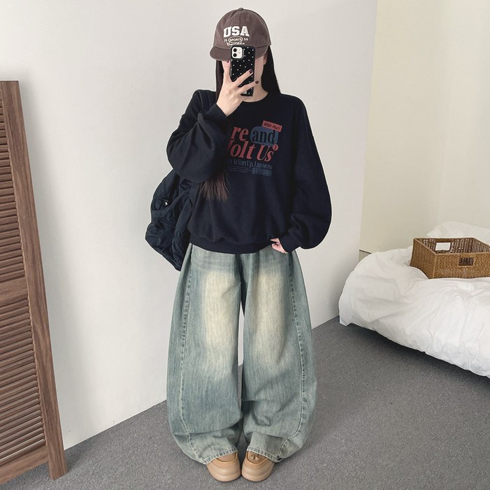 위드후이린 볼트 루즈핏 맨투맨