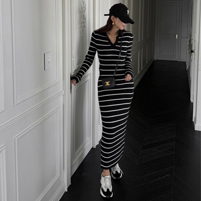 난닝구 제눈브 카라 니트 원피스