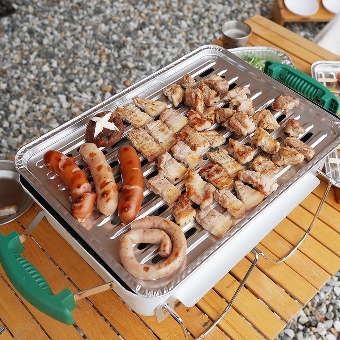 루바네 캠핑 불꽃방지 일회용 바베큐 그릴, 5개