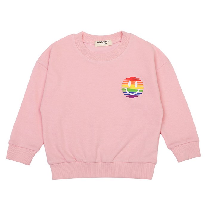 레인보우키즈 아동용 무지개 스마일 맨투맨