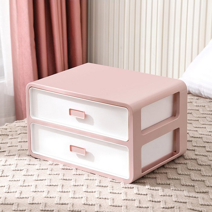 리빙공감 스마팅 속옷 양말 수납 리빙 칸막이 정리함 2단, 핑크, 1개