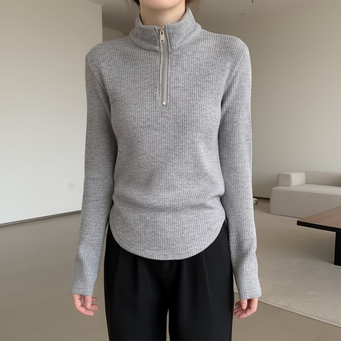 언헤브 여성용 루즈핏 반집업 티셔츠