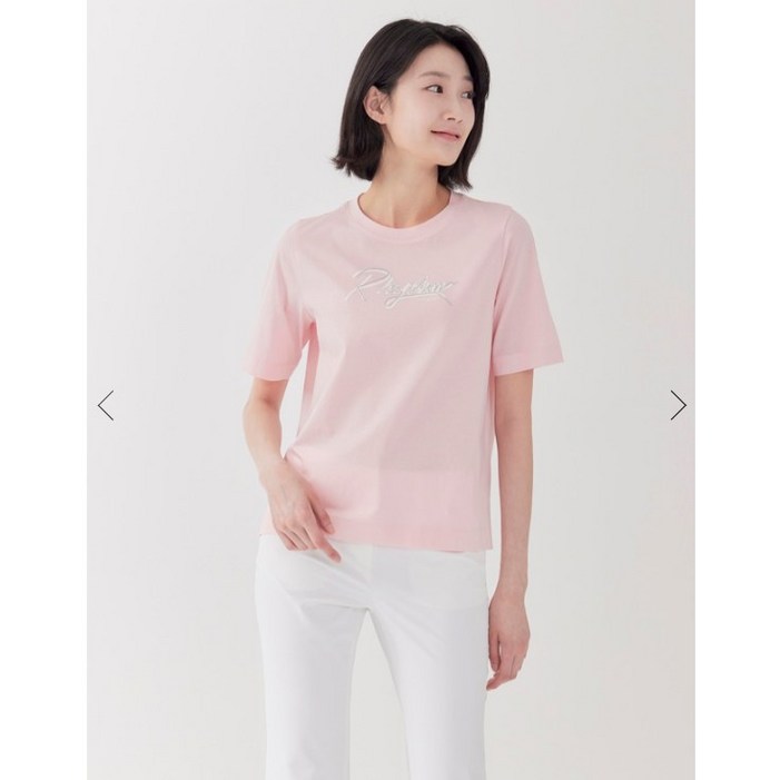 지센 여성 면100 프린팅 원포인트 라운드 반팔티셔츠색상4종 LCTSP376