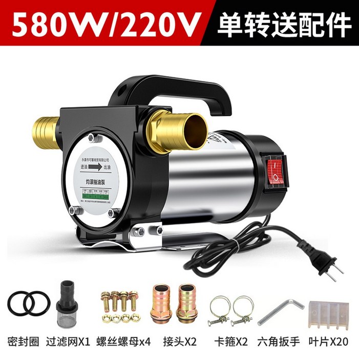 DC 12V24V 오일 펌프 220V 디젤 등유 연료 오일 워터 양수기 자바라 이송, 04 12V sin..., 1개