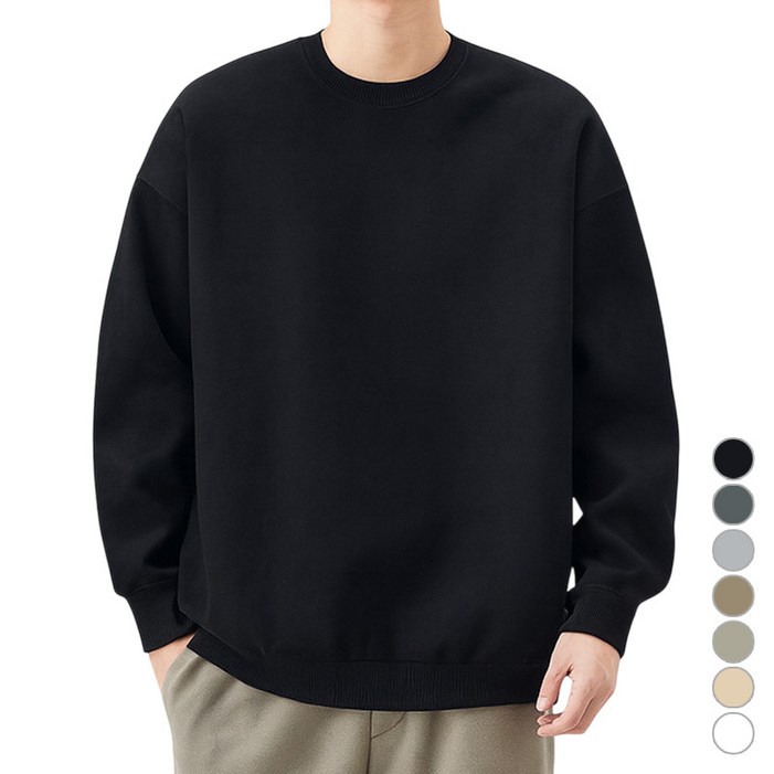 JBOOM 데일리 무지 맨투맨 티셔츠