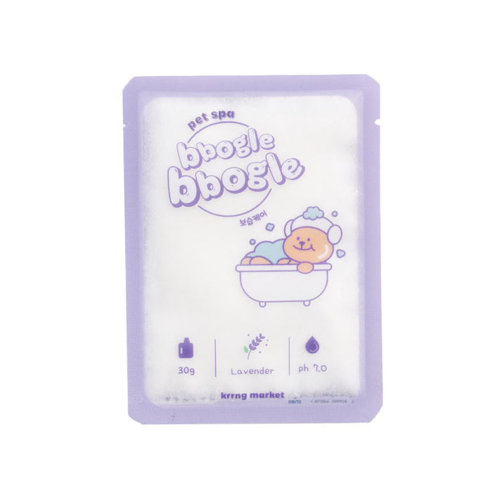 [30g 파우치] 뽀글뽀글 펫 스파 보습케어 라벤더 탄산 강아지입욕제  강아지스파 각질 발사탕 가려움 저자극