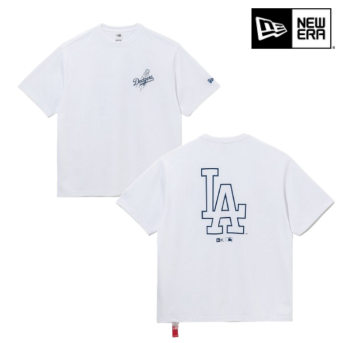 뉴에라 MLB LA 다저스 라인 로고 티셔츠 화이트 14536490