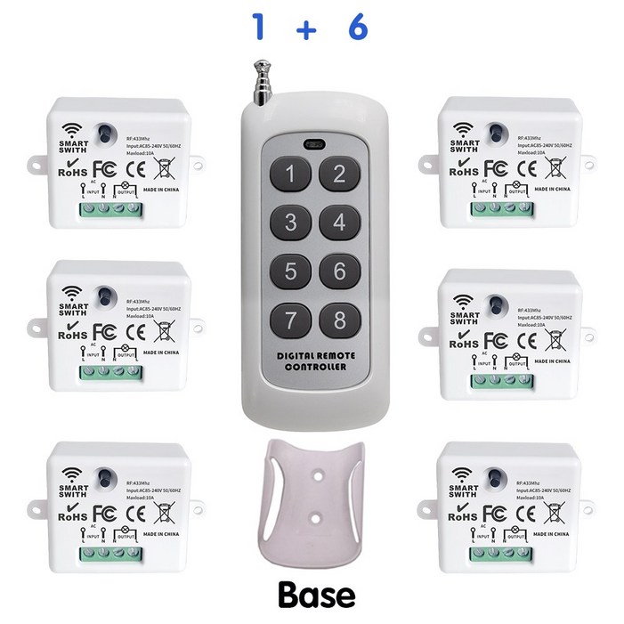 IOT 전등 스마트 스위치 원격 제어와 미니 무선 조명 200M 거리 433 Mhz RF 릴레이 수신기 가정용 Led 램프 팬용 Ac220V