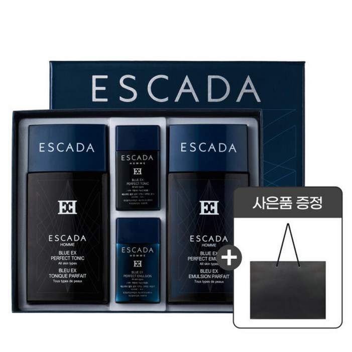 에스까다 옴므 퍼펙트 블루 EX 2종 세트+쇼핑백 /남성화장품 스킨 로션 선물 세트