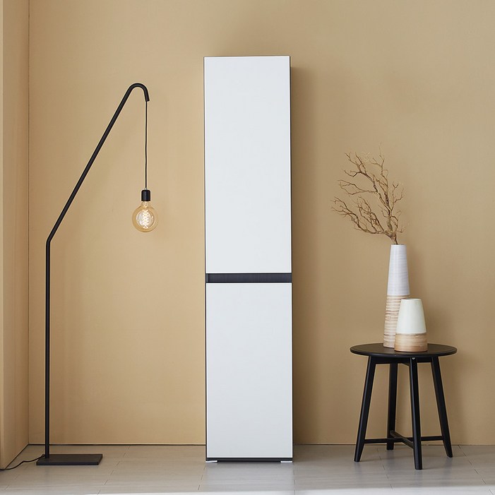 미자크 리버스 틈새수납장 1853  비스포크 주방수납장 다용도 부엌 수납장 속깊은 키큰 장 냉장고 세탁기 옆 250 300 350 400, 도브화이트도브화이트