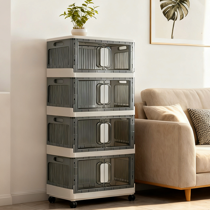 접이식 수납함  다용도 대용량 접이식 수납 폴딩박스 반투명 수납함 조립간편