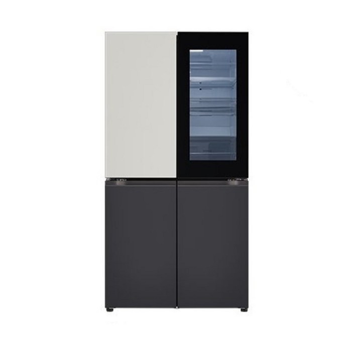 색상선택형 LG전자 디오스 오브제컬렉션 노크온 4도어 냉장고 메탈 870L 방문설치