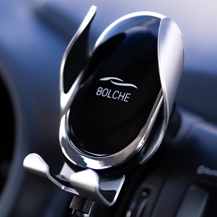 볼체 차량용 핸드폰 15W 무선충전 송풍구 거치대 BCNHH02, 블랙무선충전형, 1개