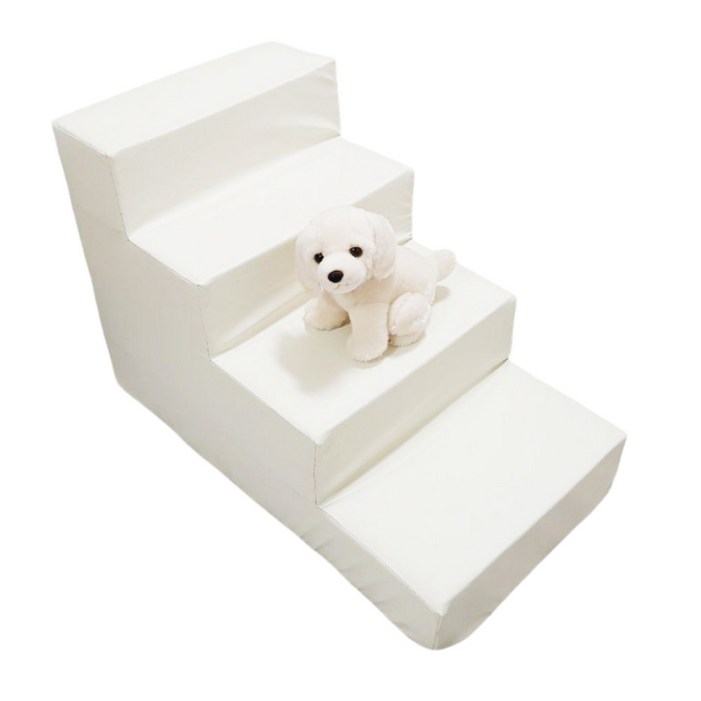 8DECO 강아지계단 애견계단 펫스텝 모음 1단2단3단4단 커버솜포함 ce4, 아이보리 방수, 1개