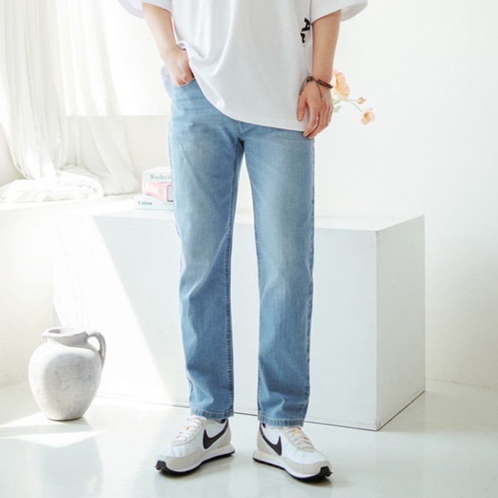 벨베스 남자 히든밴딩 여름 일자 청바지 1240