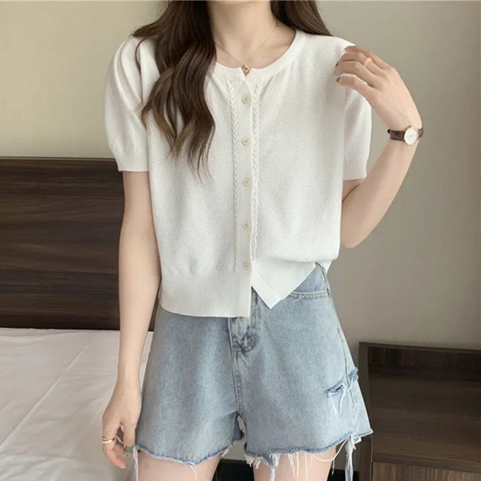 레일라 레브썸 퍼프 가디건 니트 S25SMC033105