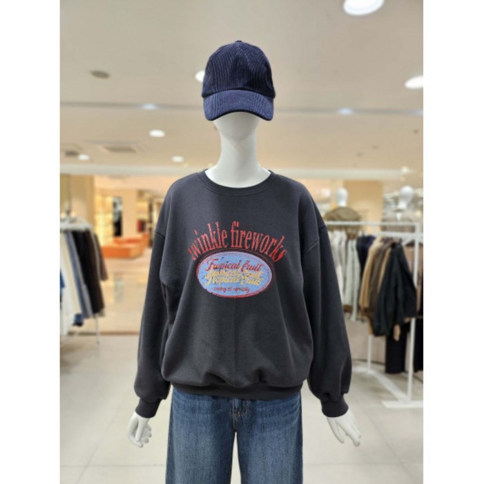 올리브데올리브 레터링 프린팅 맨투맨 티셔츠 YW5WE303 2403620