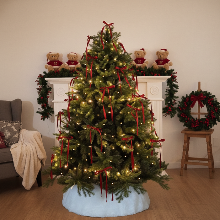 나비다드 핀란드 크리스마스 트리 풀세트 홈파티 LED, 그린