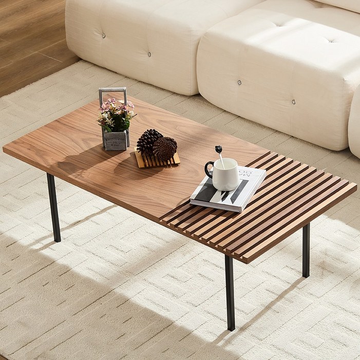 하조이 북유럽 모던 디자이너 감성 월넛 거실 테이블 고급 원목 느낌 쇼파 테이블