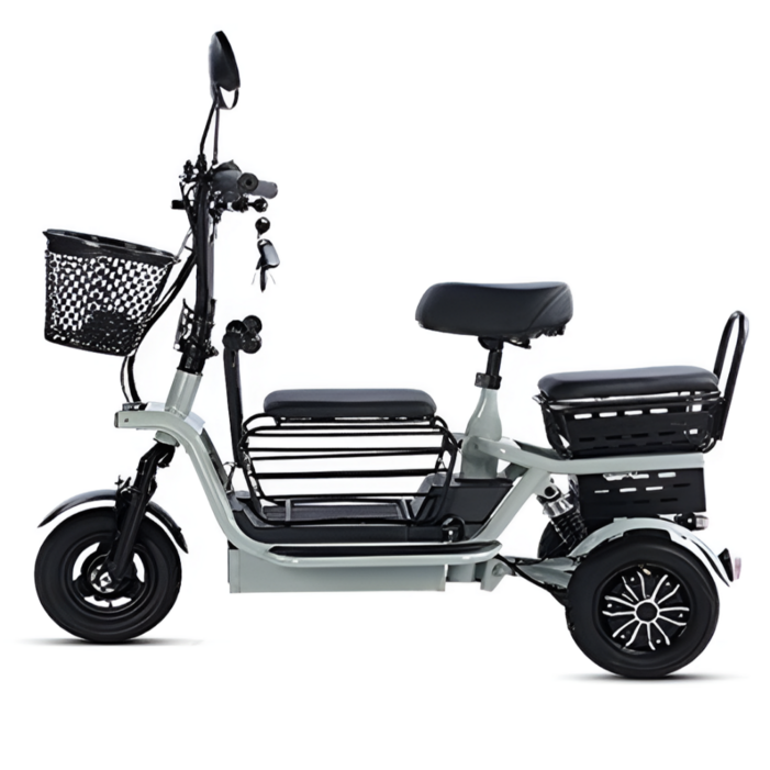 산타고 3인용 세발 전기 자전거 전동 스쿠터 삼륜 오토바이 노인 성인