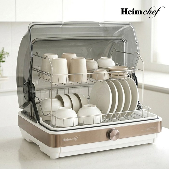 2026 신제품 위드닉스 LED 다이얼 프리미엄 식기 살균 건조기 45L 화이트 로즈골드 HTD603W