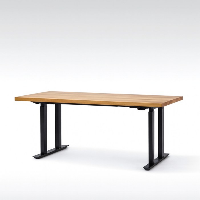 에렉투스 하드우드 원목상판 리낙 쿼드 모션데스크 오크 2200x950x45 프리미엄