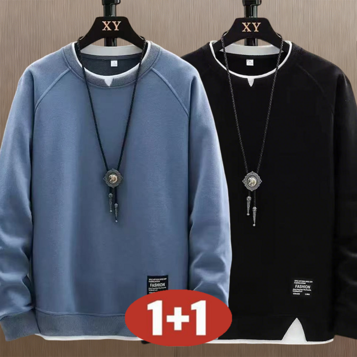 오스틱니 11 남자 봄가을 라운드넥 상의 루즈핏 긴팔 맨투맨