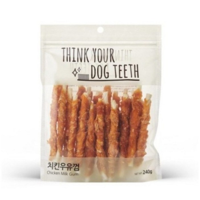 띵크유어도그티 강아지 딩고껌 스틱형 24P, 혼합맛치킨우유, 240g, 4개