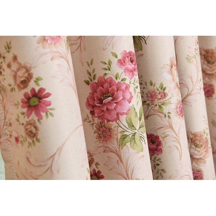 꽃무늬커튼 거실  플라워 레트로 커텐