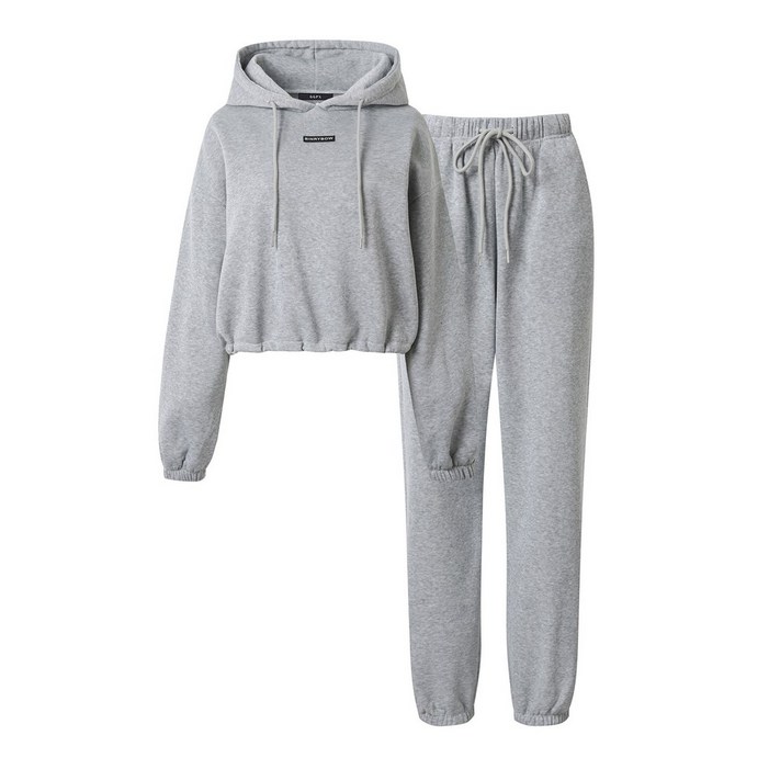 GGPX 패치 기모 후드 조거 롱 팬츠 셋업 GODOW025D