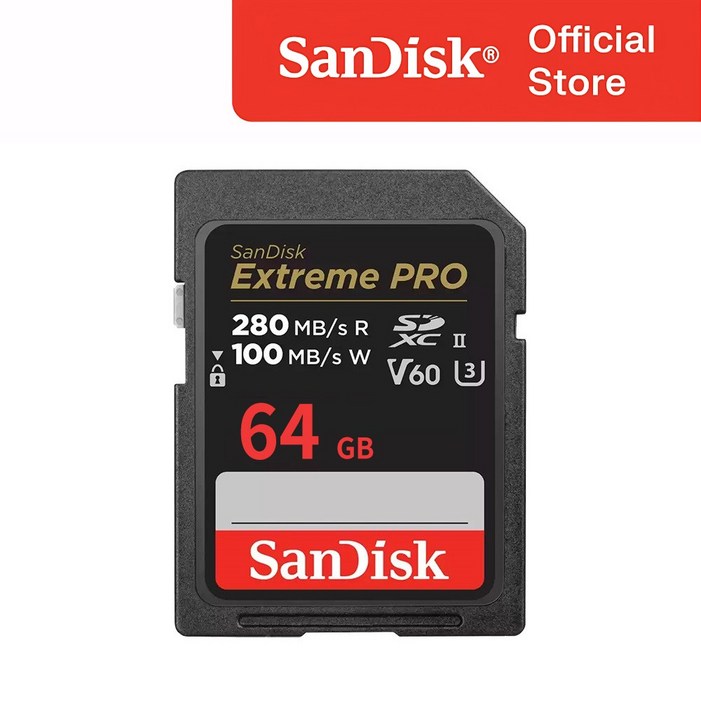 샌디스크 익스트림프로 SD 카드 V60 USHII U3 SDXEP, 64GB