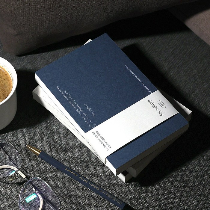 2026 딜라이트로그 기본 와이드 날짜형 먼슬리 위클리 26년 다이어리플래너 무지 직장인 업무용 다꾸 일기장 핸디, 와이드  파도 너머 깃든 별 navy