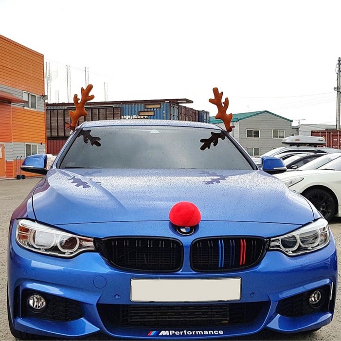 펜트카 루돌카 자동차 크리스마스 루돌프 장식 뿔 차량 코 사슴 이벤트 웨딩카 리얼뿔