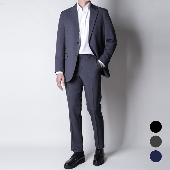 디아웃핏남자 히든밴딩 플렉스 정장세트 사계절 수트 캐주얼 기본 링클프리 하객룩 데이트 결혼식 웨딩 면접
