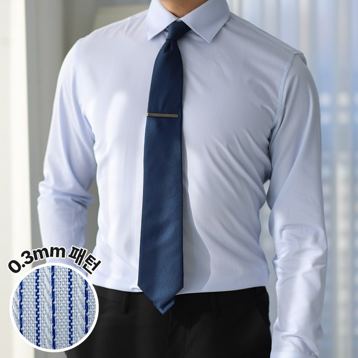 어셔츠 핀 스트라이프 남자 스판 드레스 정장 와이셔츠