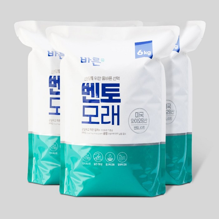 바른 벤토모래 응고형 고양이 모래 6kg 3개, 6kg, 3세트