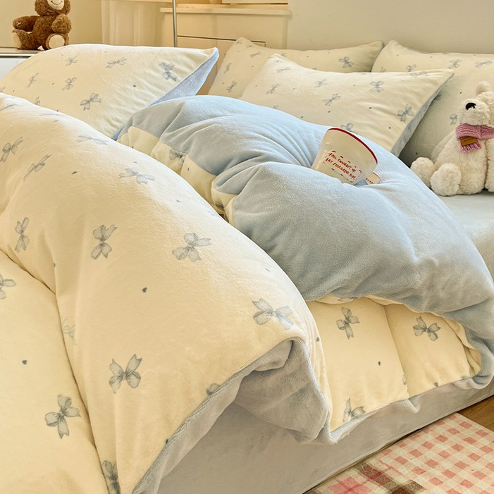 극세사 이불커버세트 부드러운 고밀도 호텔식 침구커버 세트