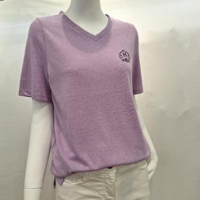 백화점 올리비아하슬러 니트 브이넥 슬럽 티셔츠 OHEMTS907 S34761528 114316