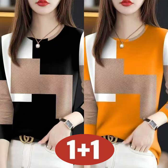 오스틱니 완전 편한 85kg까지 빅사이즈 11 2025 신상 여성 봄가을 라운드넥 날씬해 보이는 캐주얼 디자인 감성 외출용 겨울 긴팔 세트