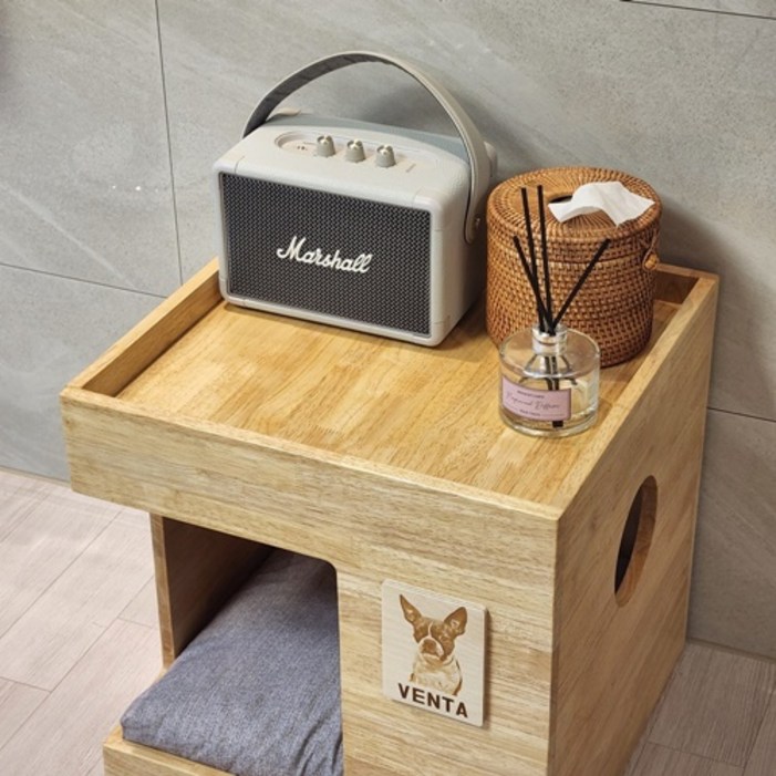 지거스 고양이 강아지 집 애견 하우스 원목 동굴집 반려견 나무문패 이름각인 숨숨집