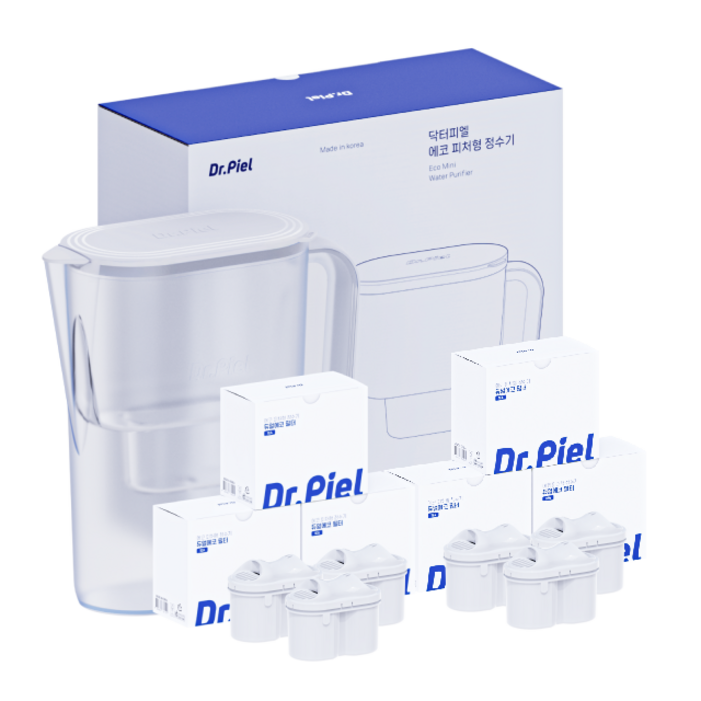 닥터피엘 에코 피처형 정수기 2.4L 한국형 미니 정수기 친환경 셀프케어 정수기, 2년세트 본품  필터 6개  24개월