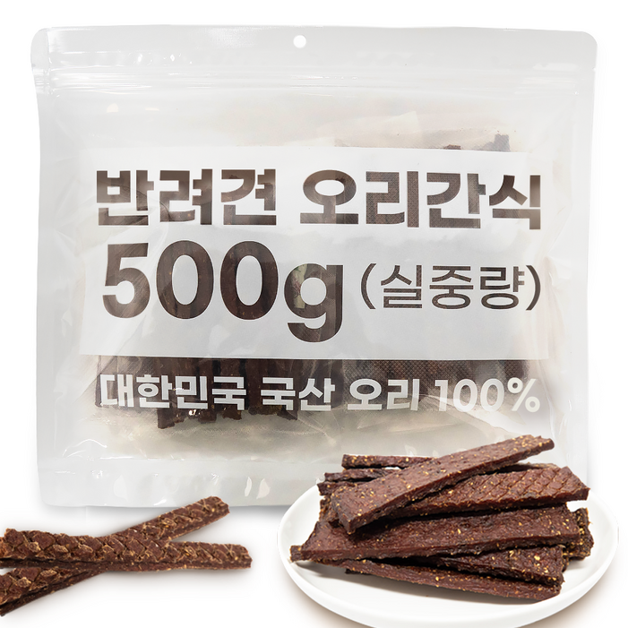 멍냥보감 국산강아지간식 대용량 국산HACCP오리100 수제간식