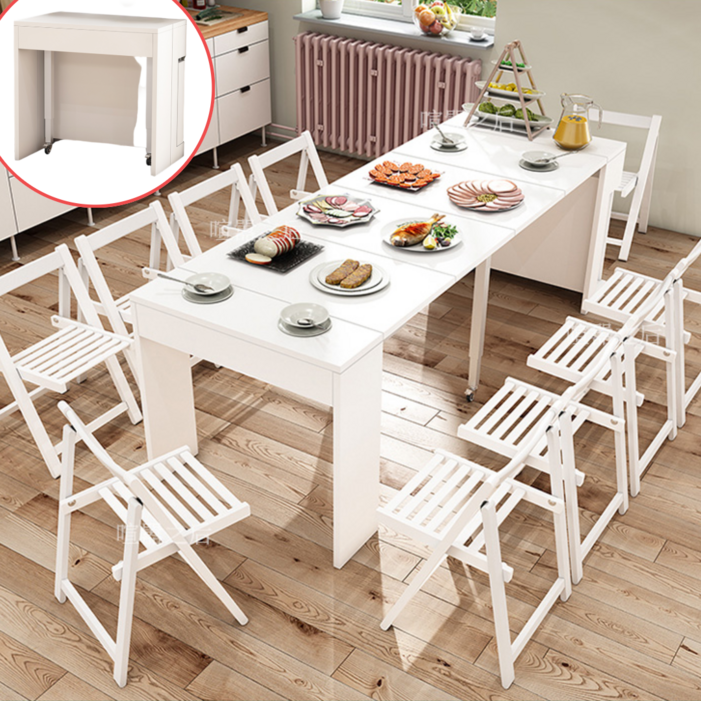 다이나테이블 확장형식탁 접이식 식탁 탁자 카페 대형 바퀴형 다이닝 거실 테이블 다용도 롱테이블