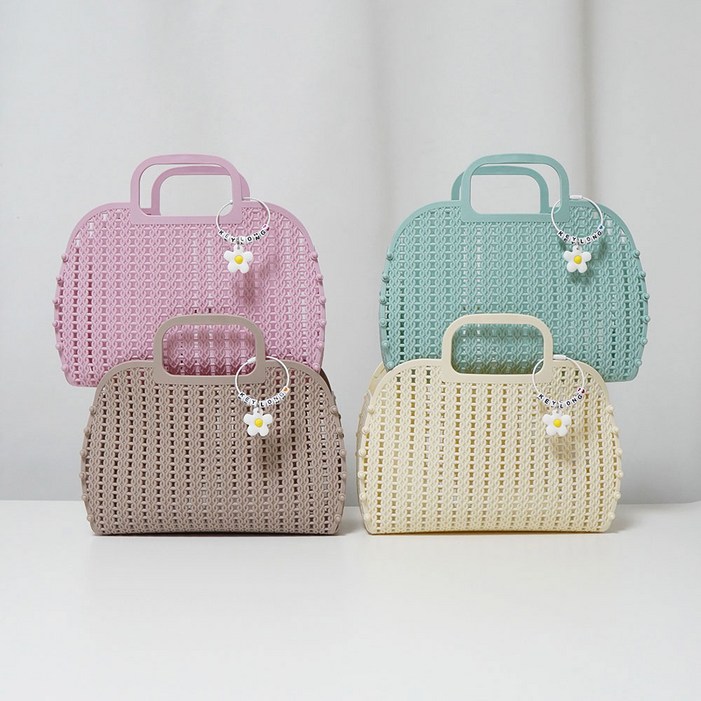 미니 작은 헬스장 수영장 사우나 찜질방 목욕 실리콘 젤리 샤워 바구니 가방 물빠짐