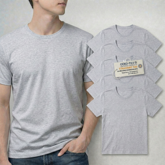 와우코지 5장 면티 30수 무지 라운드 오코텍스 빅사이즈 반팔 티셔츠 남녀공용