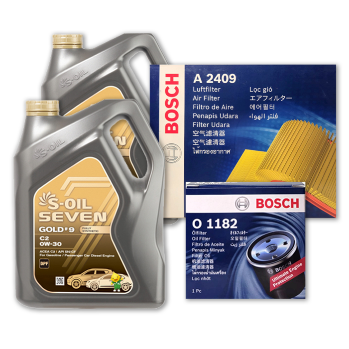 쏘렌토 R XM 2.4 가솔린 엔진오일세트 세븐골드 9 RV C3 5W30