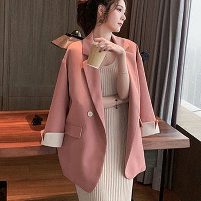 오스틱니 여성 봄가을 루즈핏 캐주얼 정장 코트