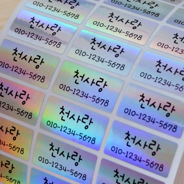 네임에이드 네임스티커 중형 그림없이, 606중형홀로그램 그림없이